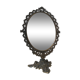 Old mirror on foot metal 30x46cm