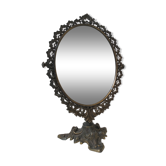 Miroir ancien sur pied psyché métal 30x46cm