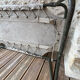 Antique folding military camp bed – khaki green canvas and metal