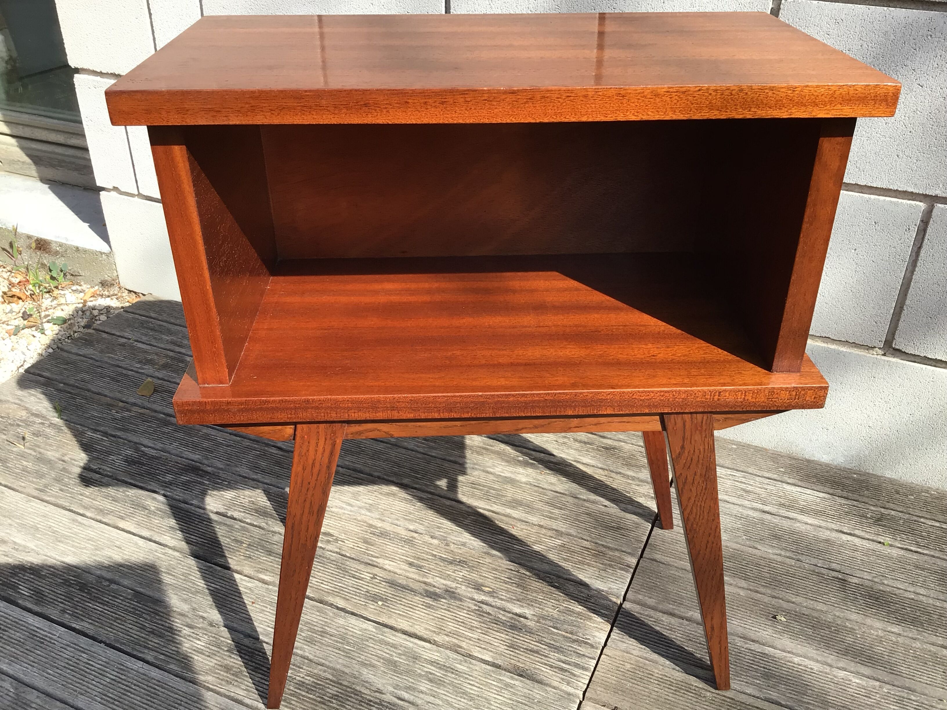 Bedside teak feet compass