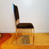 Chrome and velvet chairs