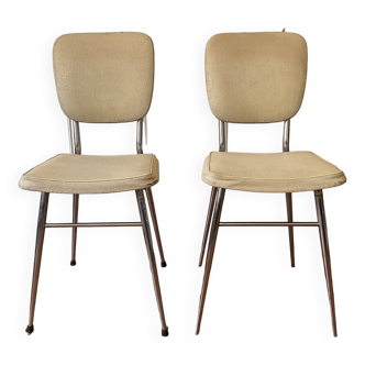Pair of vintage chrome and Skai chairs