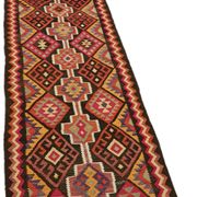 Turkish Handwoven Vintage Herki Kilim 80 cm x 350 cm