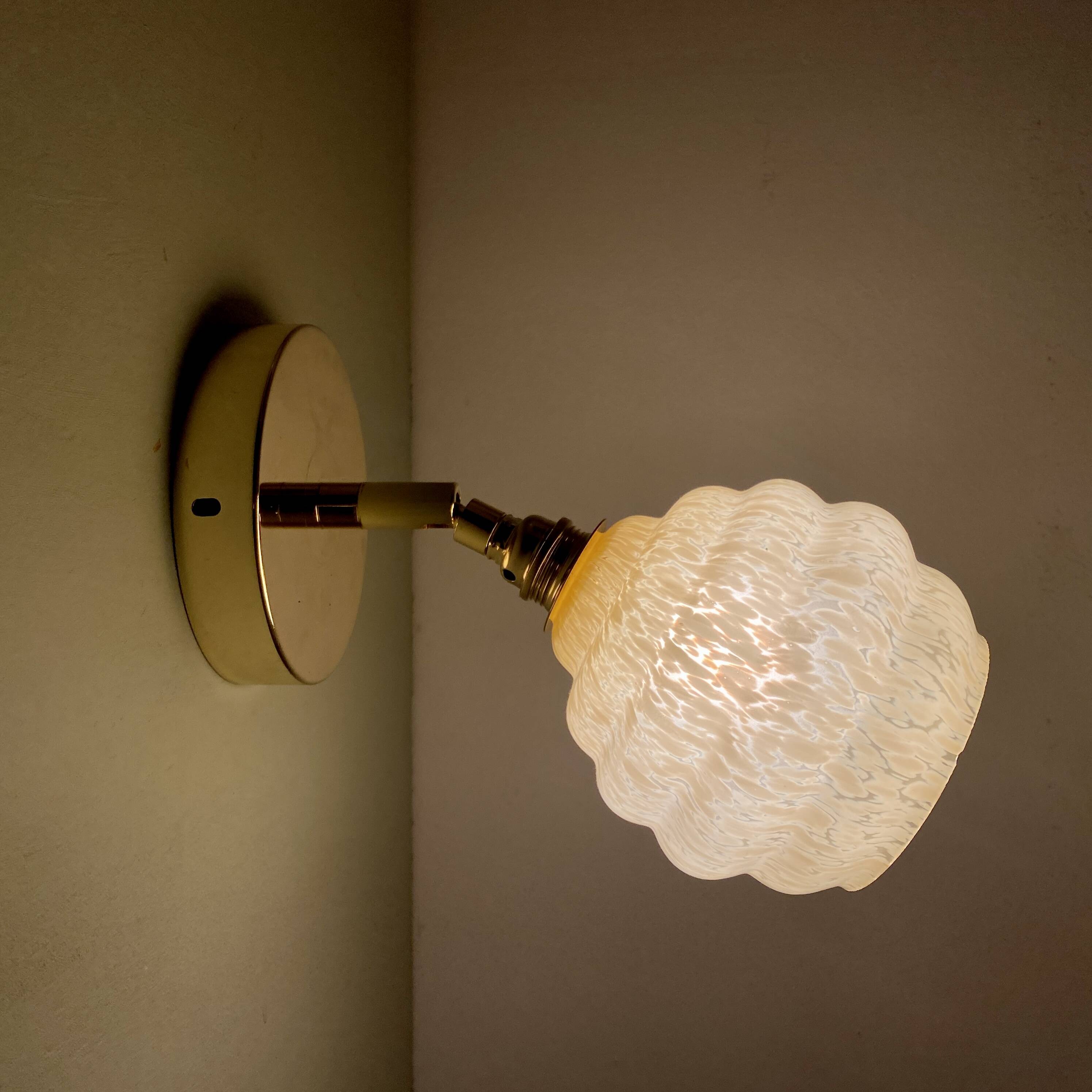 Vintage tulip wall lamp in yellow Clichy glass