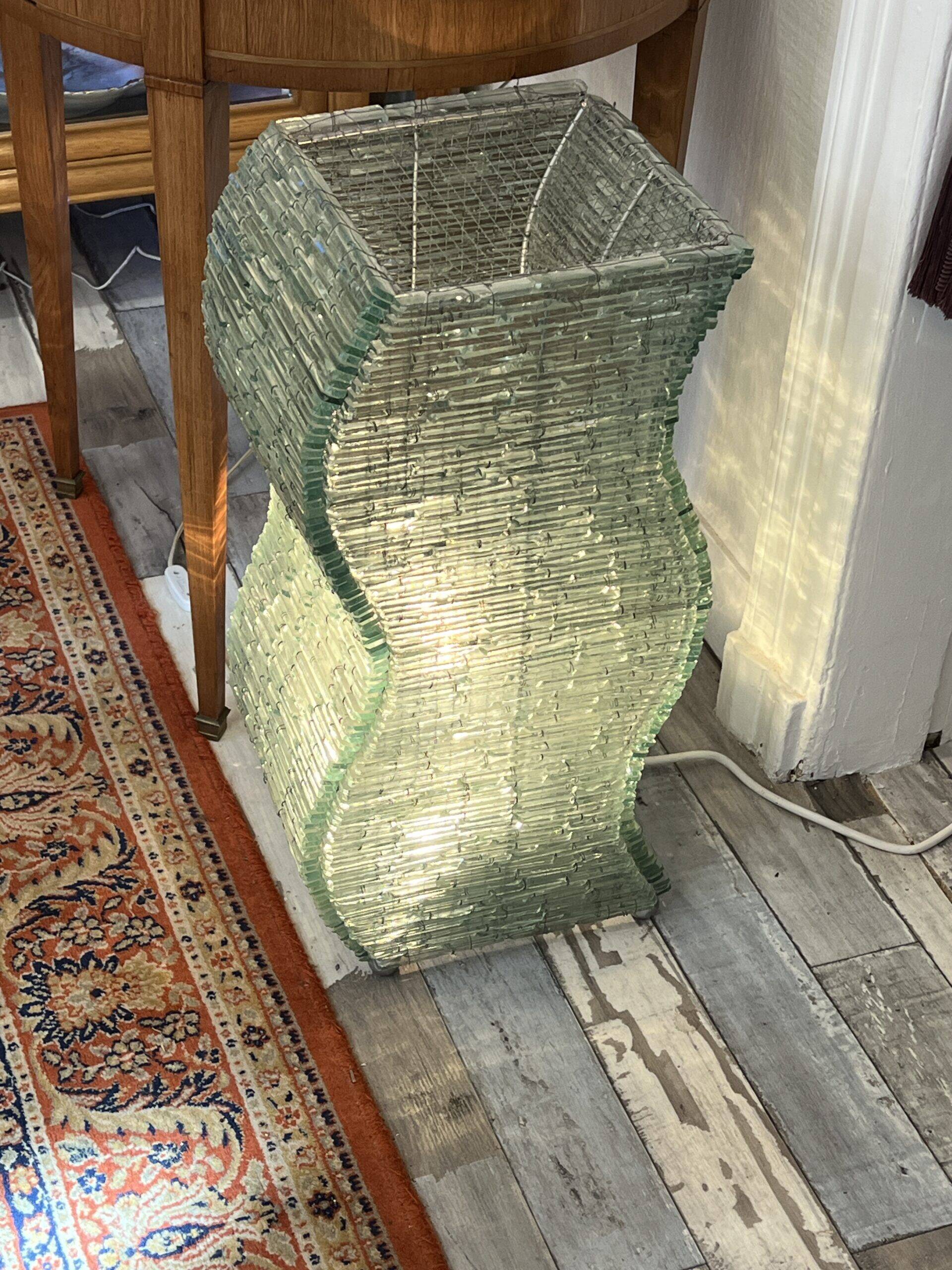 Danny lane (attributed) beautiful large glass plate lamp from the 1980s