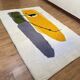 Handwoven Moroccan rug - grey rug with a yellow touch 3X2m