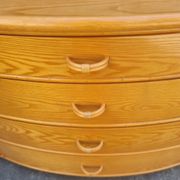 Wood, bamboo and rattan chest of drawers, Cerda, vintage, 80s