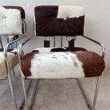 Set of 4 vintage Cucroma armchairs – Guido Faleschini – leather