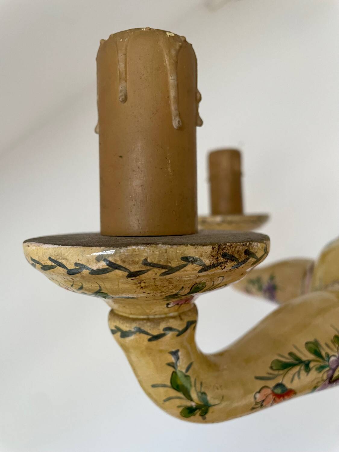 Chandelier with 4 lights in Saint-Aignan earthenware, circa 1940