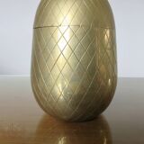 Large solid brass pineapple, 30cm, Hollywood Regency, 1970
