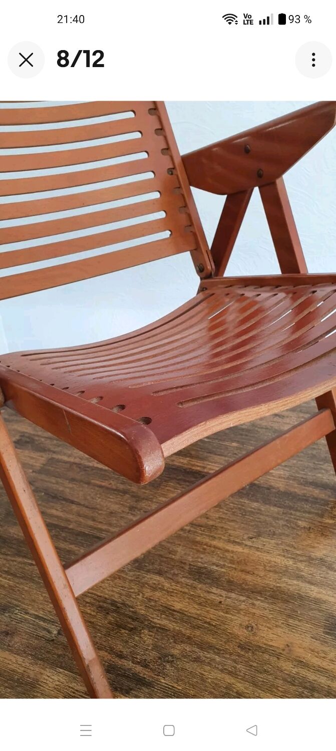 REX folding armchair by designer Niko KRALJ, 1950s, compass legs