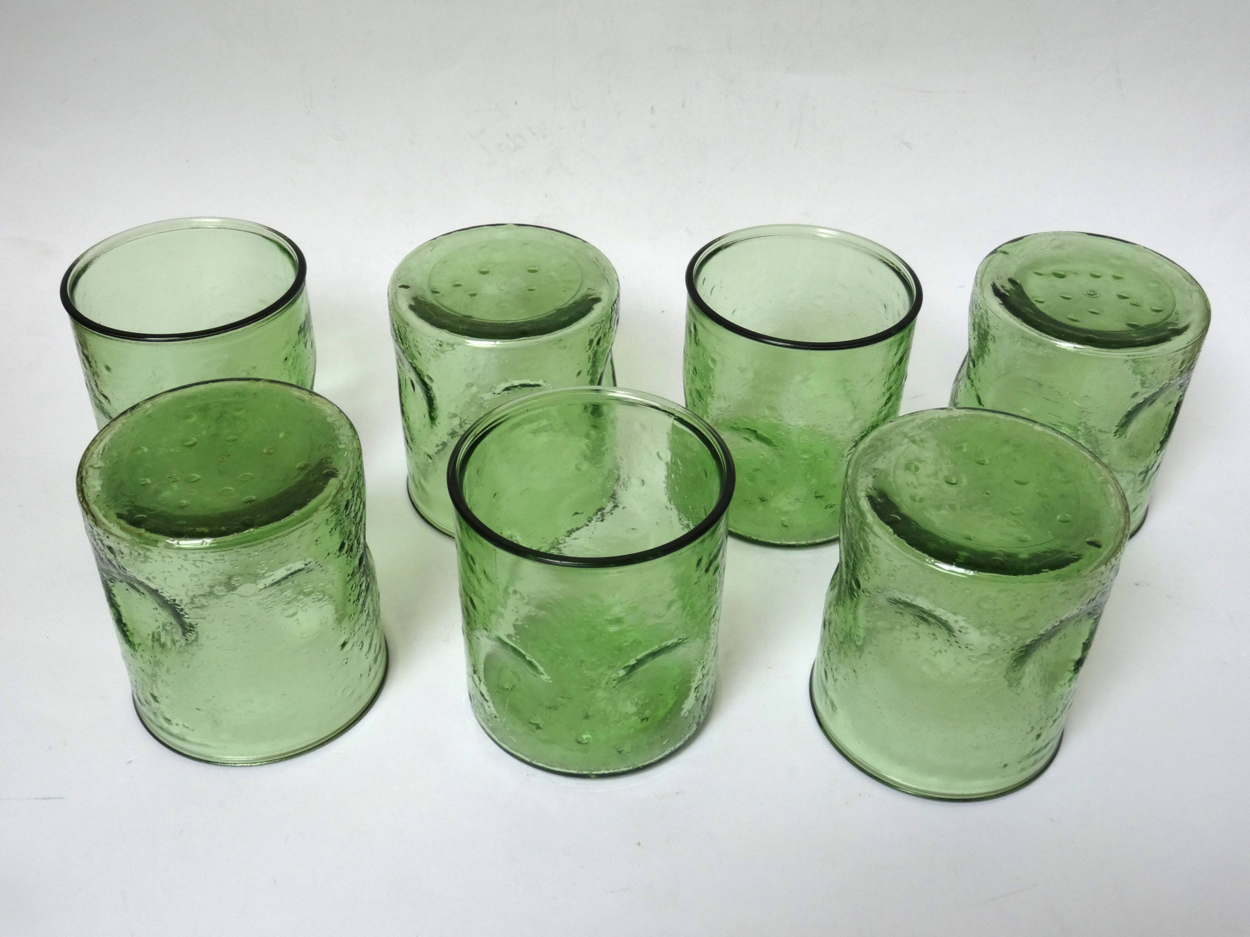 7 vintage water glasses