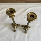Pair of bronze candle holders