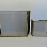 3-panel brass fireplace screen 70s