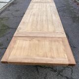Renovated extendable farmhouse dining table in solid oak, 19th century, 200-300cm.