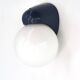 Tissot wall light in dark blue with a white opaque glass globe