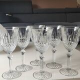 Set of 6 white wine glasses, Bohemian crystal. Regency/Empire style, 17.5 cm