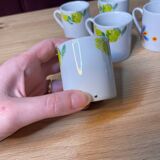 Set of 8 vintage 70's porcelain coffee cups