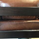 Fauteuil en cuir et palissandre Sergio Asti