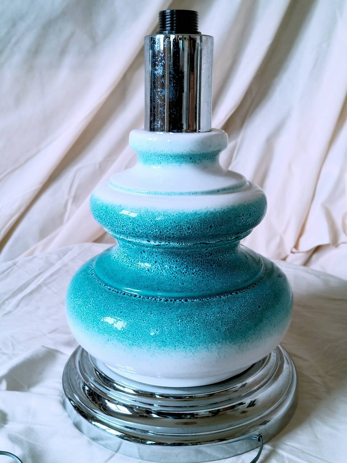 Ceramic and chrome lamp, 1970s