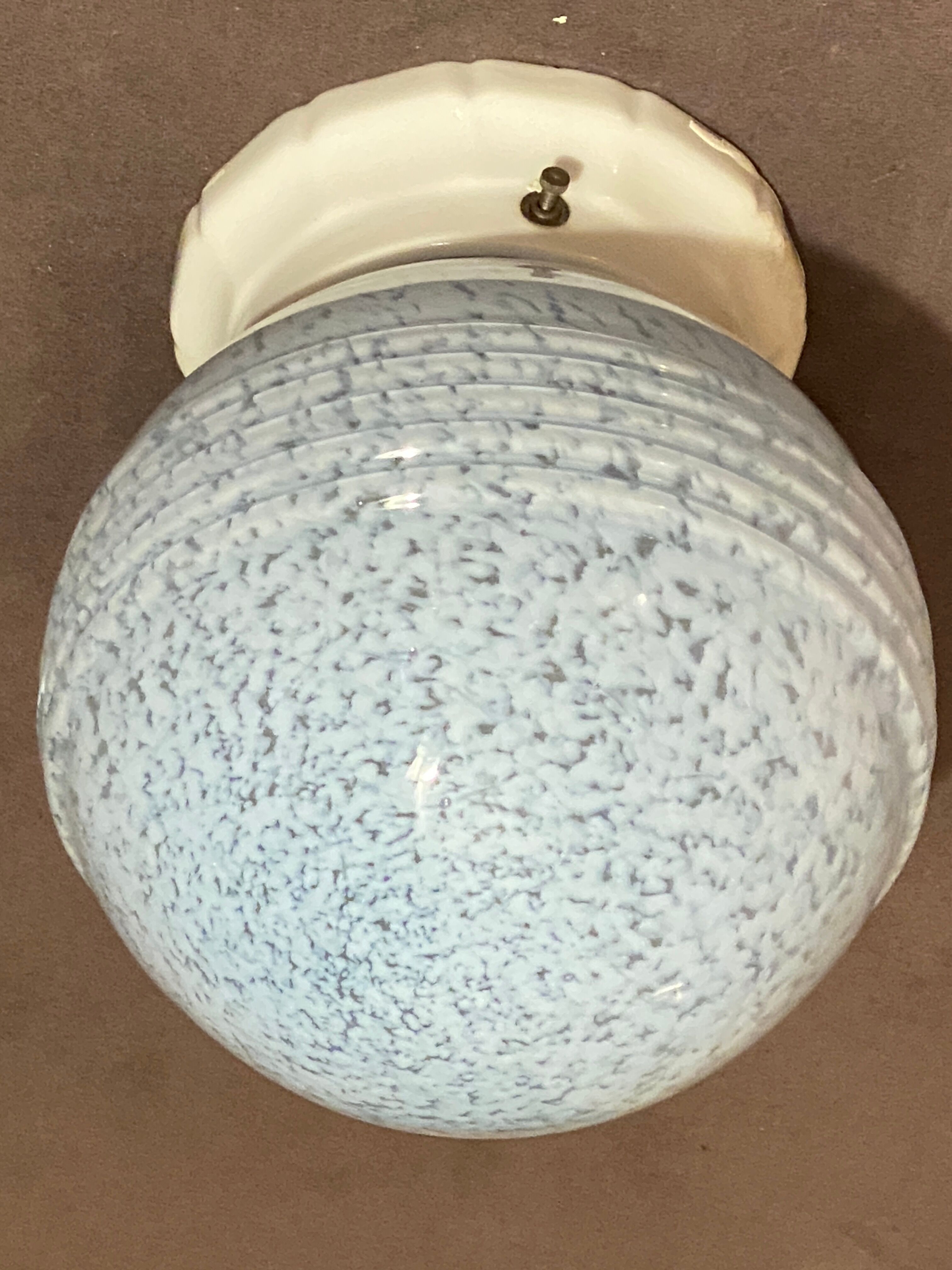 Ceiling lamp 30s Globe striated and Ceramic base