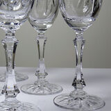 Set de 6 flûtes à champagne en cristal de Lorraine taillé main