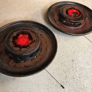 Modernist Scandinavian ceramic art wall lights or sconces, 1960s, set of 2