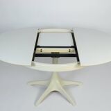 Vintage Dining Table Round Extandable 70s Space Age