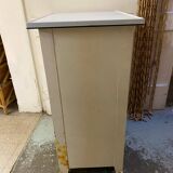 Low sideboard from the 40s/50s in enameled sheet metal with 2 doors and drawer
