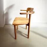 Chaise brutalist en teck