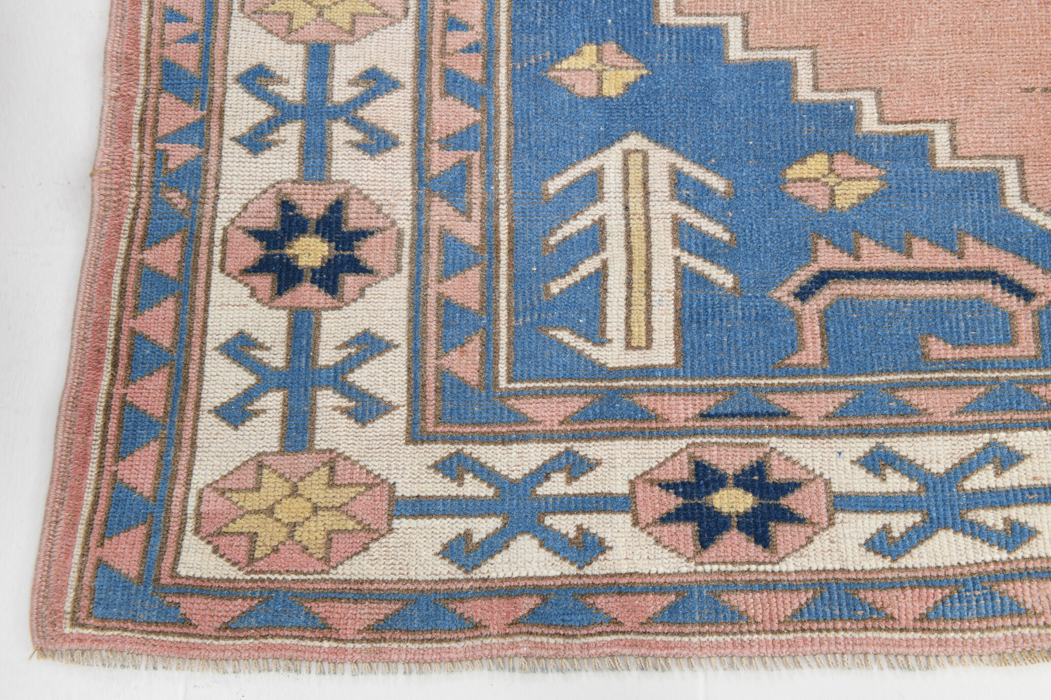 6x7 Pink & Blue Oushak Rug, 178x224Cm