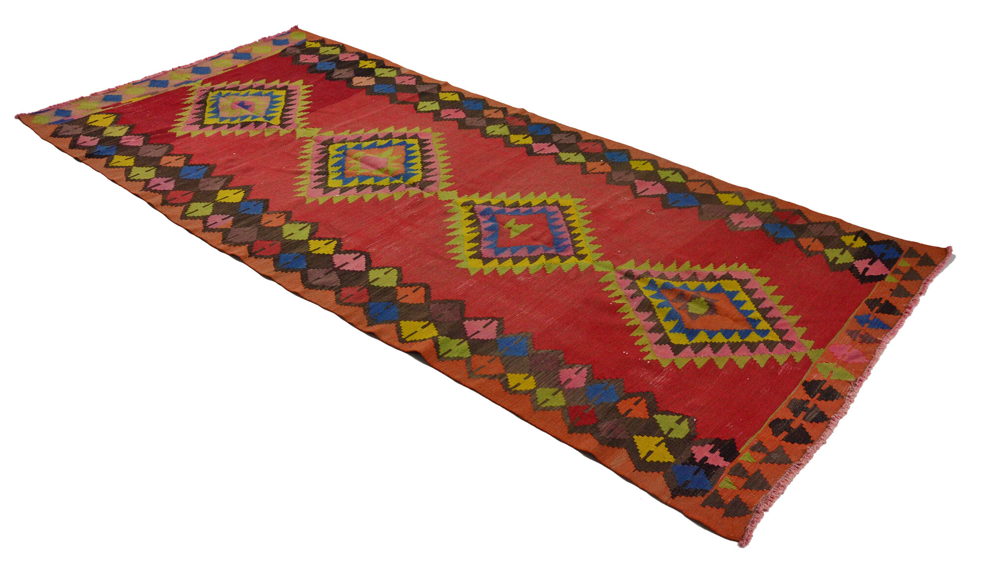 Anatolian handmade kilim rug 440 cm x 153 cm