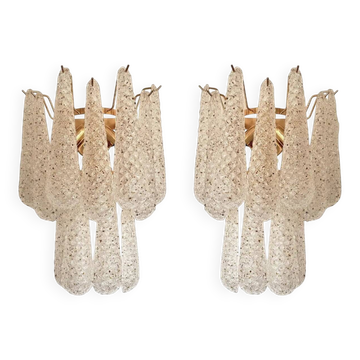 Murano Glass Gold Wall Sconces by Simoeng, Set of 2