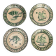 4 Vietri plates decorated by Fabbrica Ceramica Avallone, 1930s