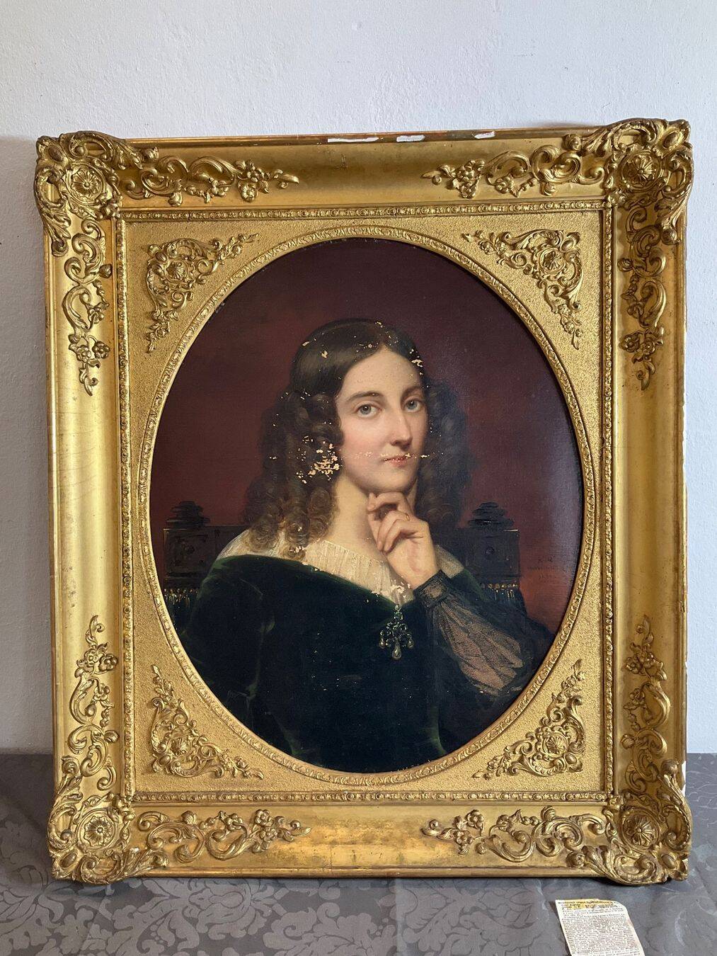 Period portrait signed Raymond Auguste Quinsac Monvoisin 1794-1870