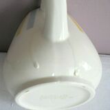 Ceramic water pot sarreguemines etoile patterns gray and yellow stripes service etoile