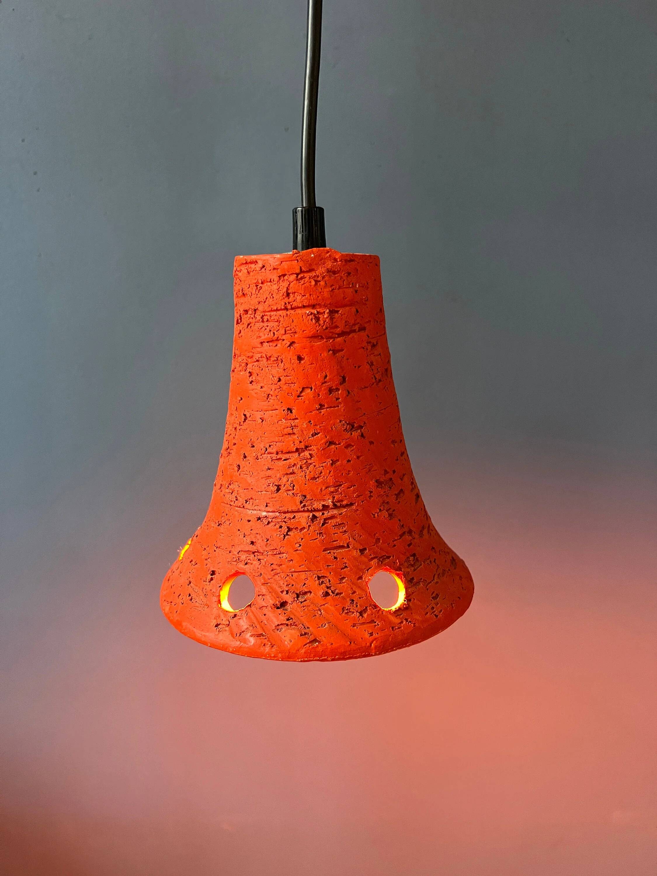 2 retro ceramic orange pendants