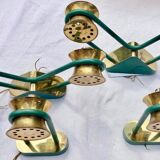 suite of 2 pairs of wall lamps 1940/1950 green & gold DLG Jean Royere VINTAGE