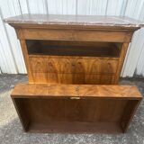 Louis-Philippe chest of drawers in burr walnut with pink marble – 19th century