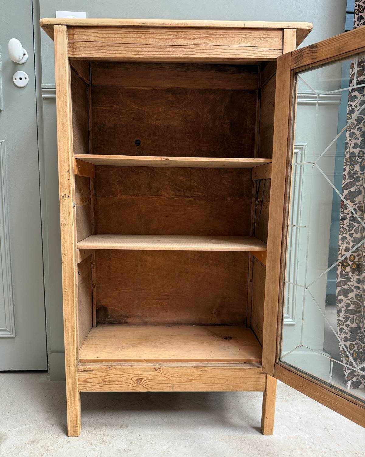 Vintage glass-fronted jam cupboard (renovated)