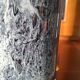 Large blown glass roller vase with speckled gray/purple camaieu decor