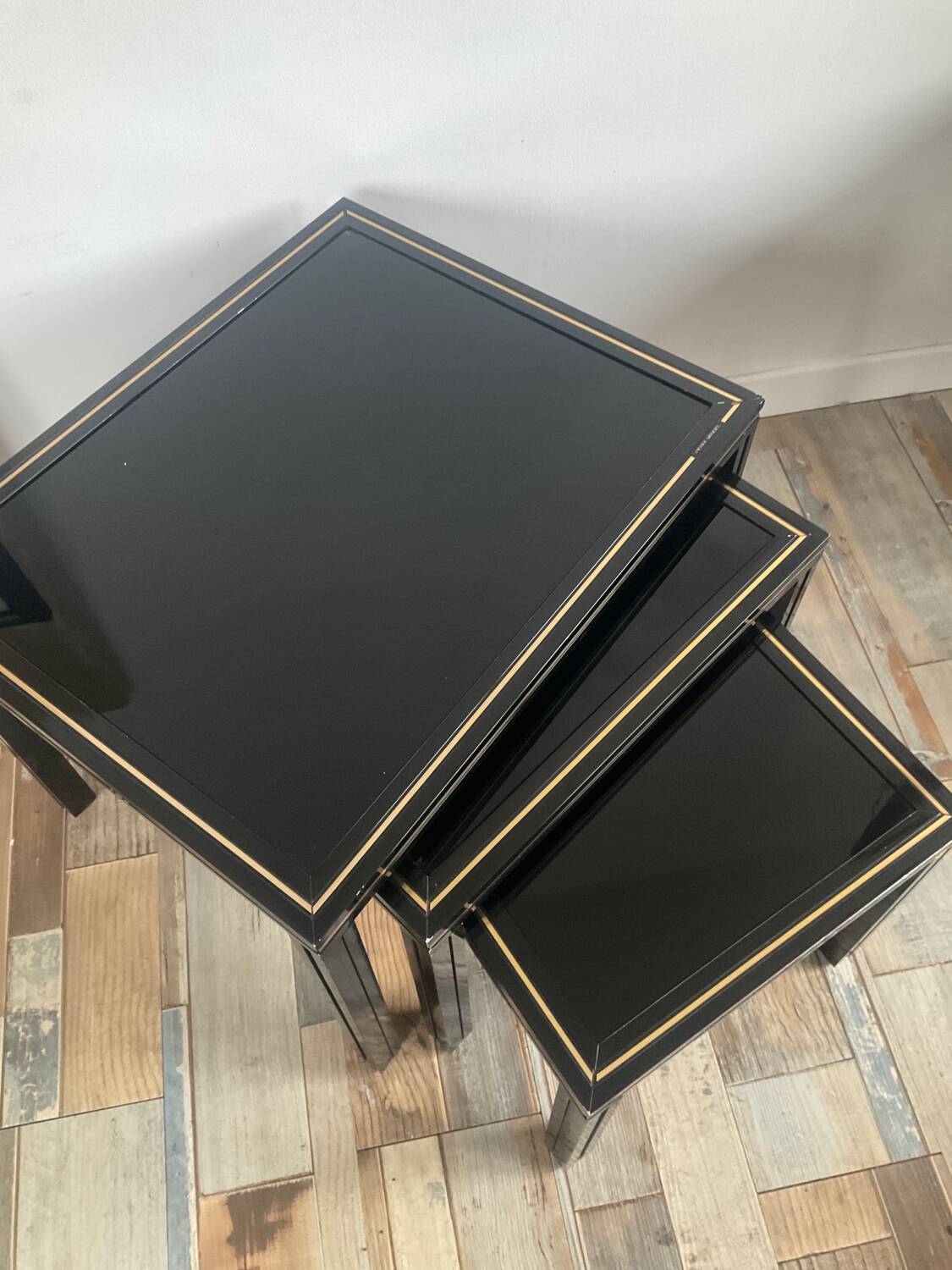 Trio of Pierre Vandel nesting tables from the 70s-80s
