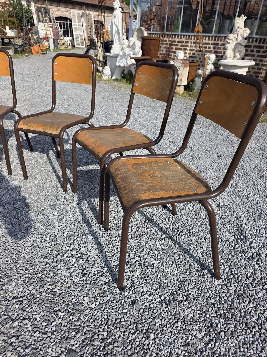 11 school chairs from the 70s