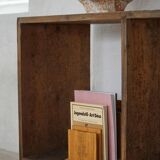 Primitive French shelf from the early 20th century in patinated oak, Wabi Sabi, 1920s.