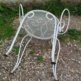 Salon de jardin ancien en fer plein milieu xxeme
