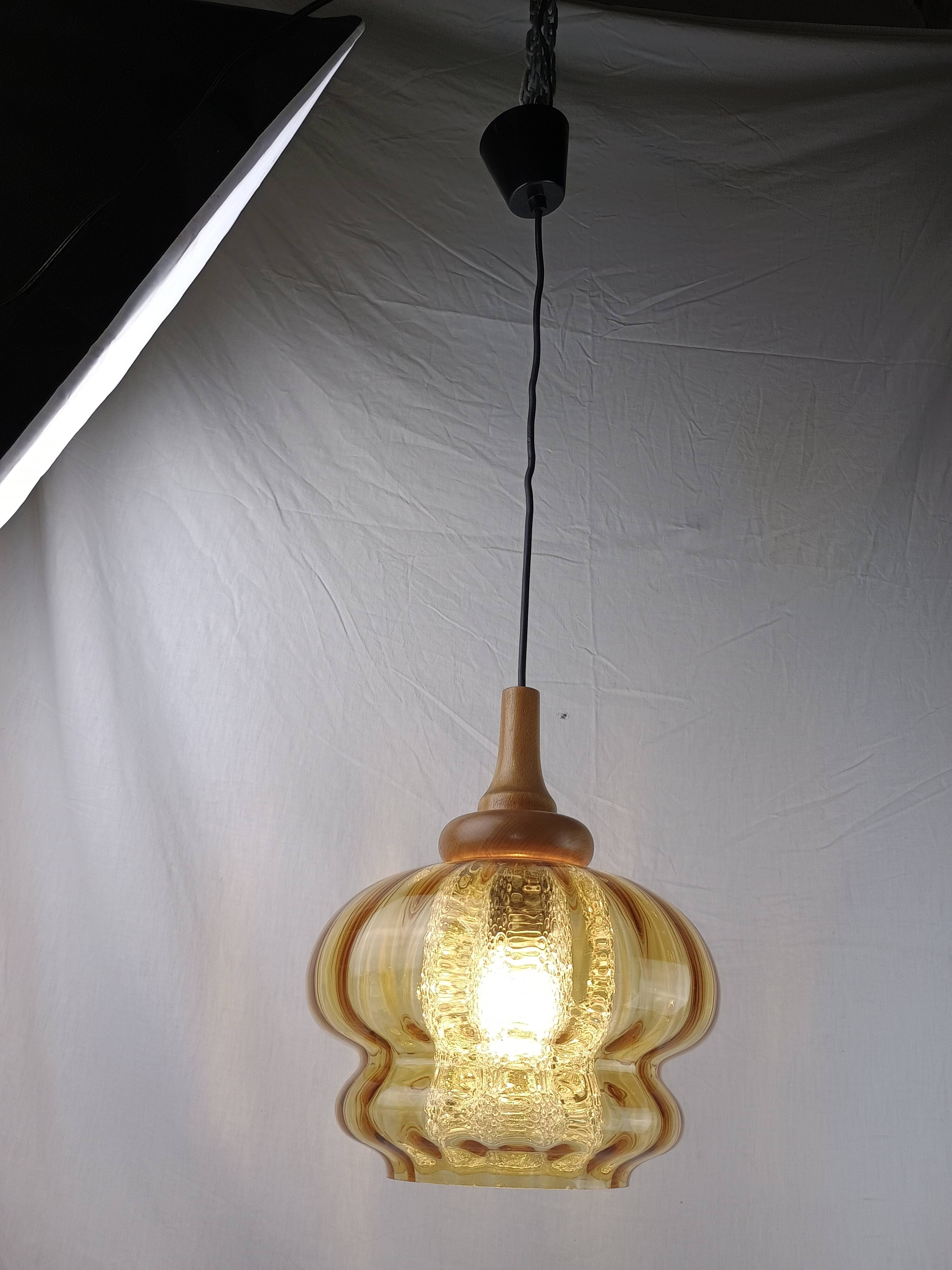 Vintage Scandinavian pendant light Orrefors – Carl Fagerlund Sweden, 1960s