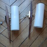 Lunel vintage teak wall lamp set of 2
