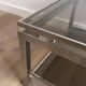 Pair of side tables in brushed steel. Guy Lefèvre for Maison Jansen