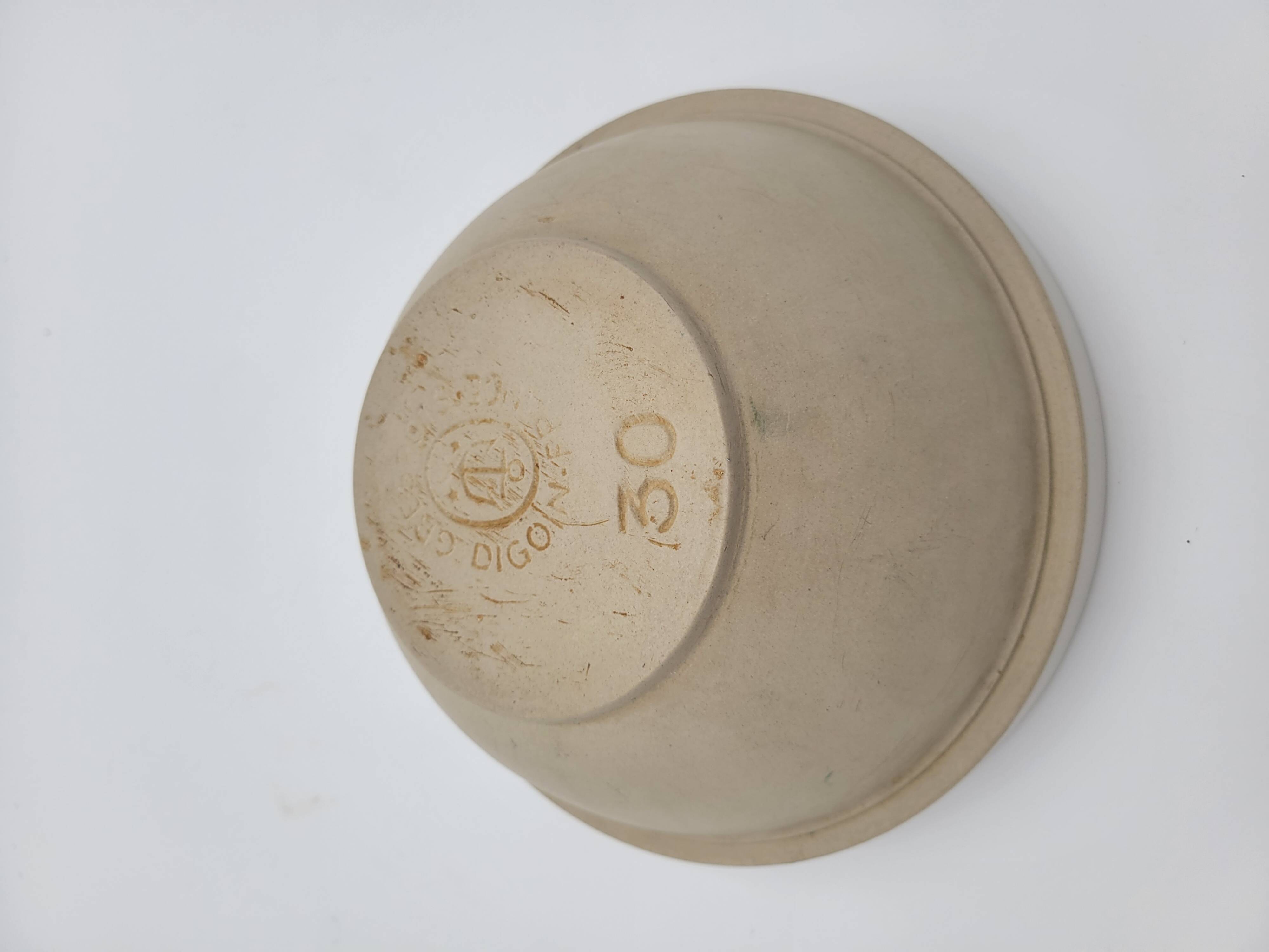 Digoin vintage stoneware salad bowl