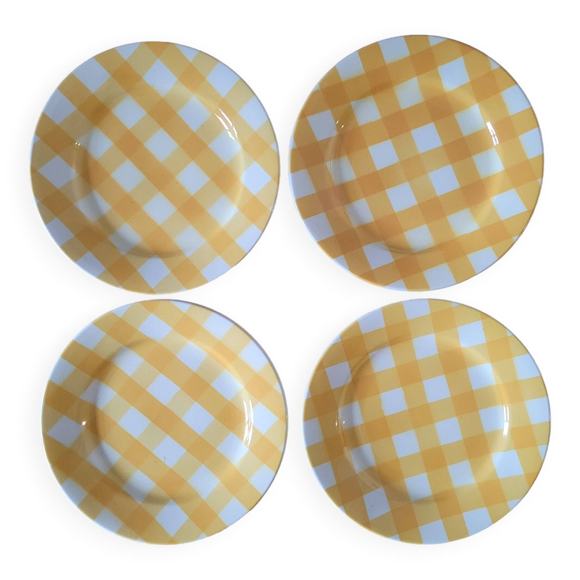 La Redoute x Selency set of 4 yellow dessert plates